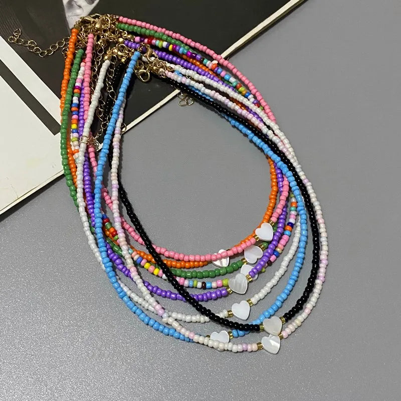 Colorful Heart Beads Necklace