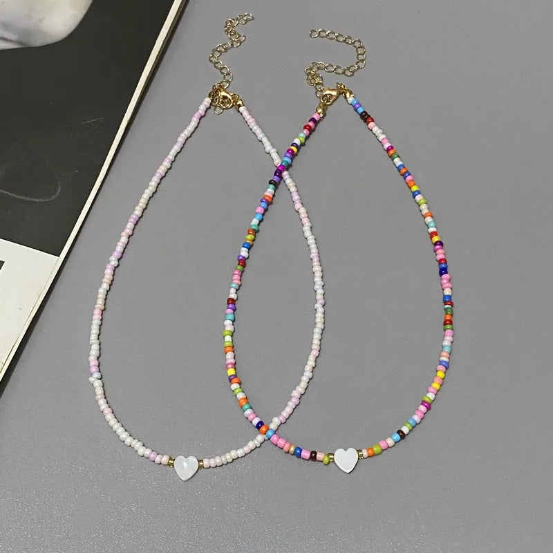 Colorful Heart Beads Necklace