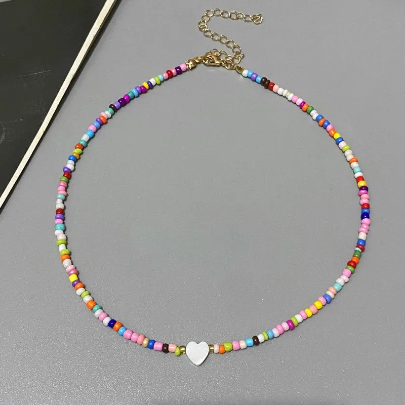 Colorful Heart Beads Necklace