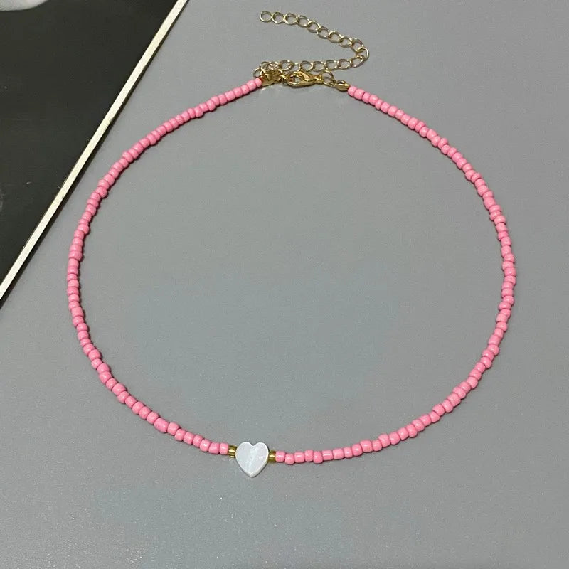 Colorful Heart Beads Necklace